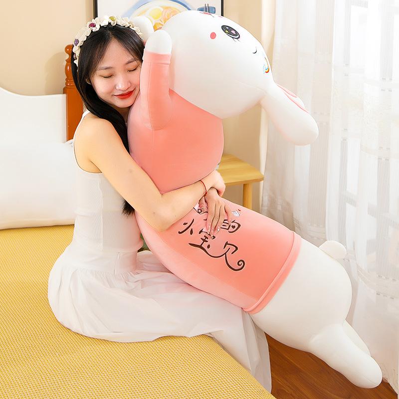 Party Style Rainbow Rabbit Plush Toy Doll Girl Sleeping Throw Pillow Bed Leg Long Pillow Cute Birthday Gift