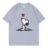Snoopy Cartoon Anime Unisex Tshirt Summer Short Sleeve White Cotton Unisex Tee Shirts Tops 2025 New Fashion Clothes Breathable
