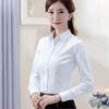 2025 Women's Versatile Long Sleeve White Shirt - Korean Style Professional Spring & Autumn Top