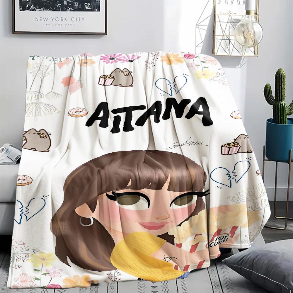 1PC Aitana Print Flannel Blanket, High quality All Seasons, Home Decor, Warmth and Comfort, Perfect for Christmas Gifts