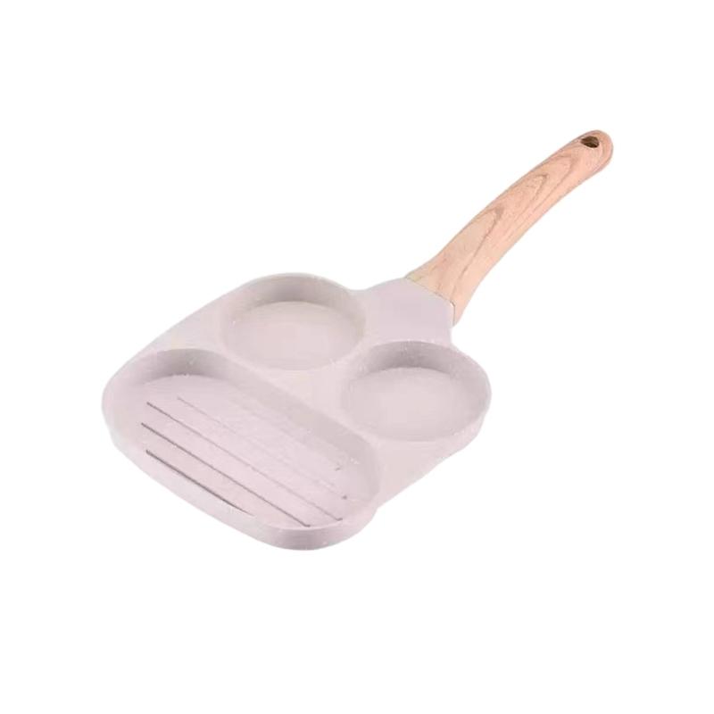 Aluminum Alloy 3 In 1 Nonstick Cookware Eggs Frying Pan For Fast Breakfast Cooking with Ergonomic Heat Resistant Grip