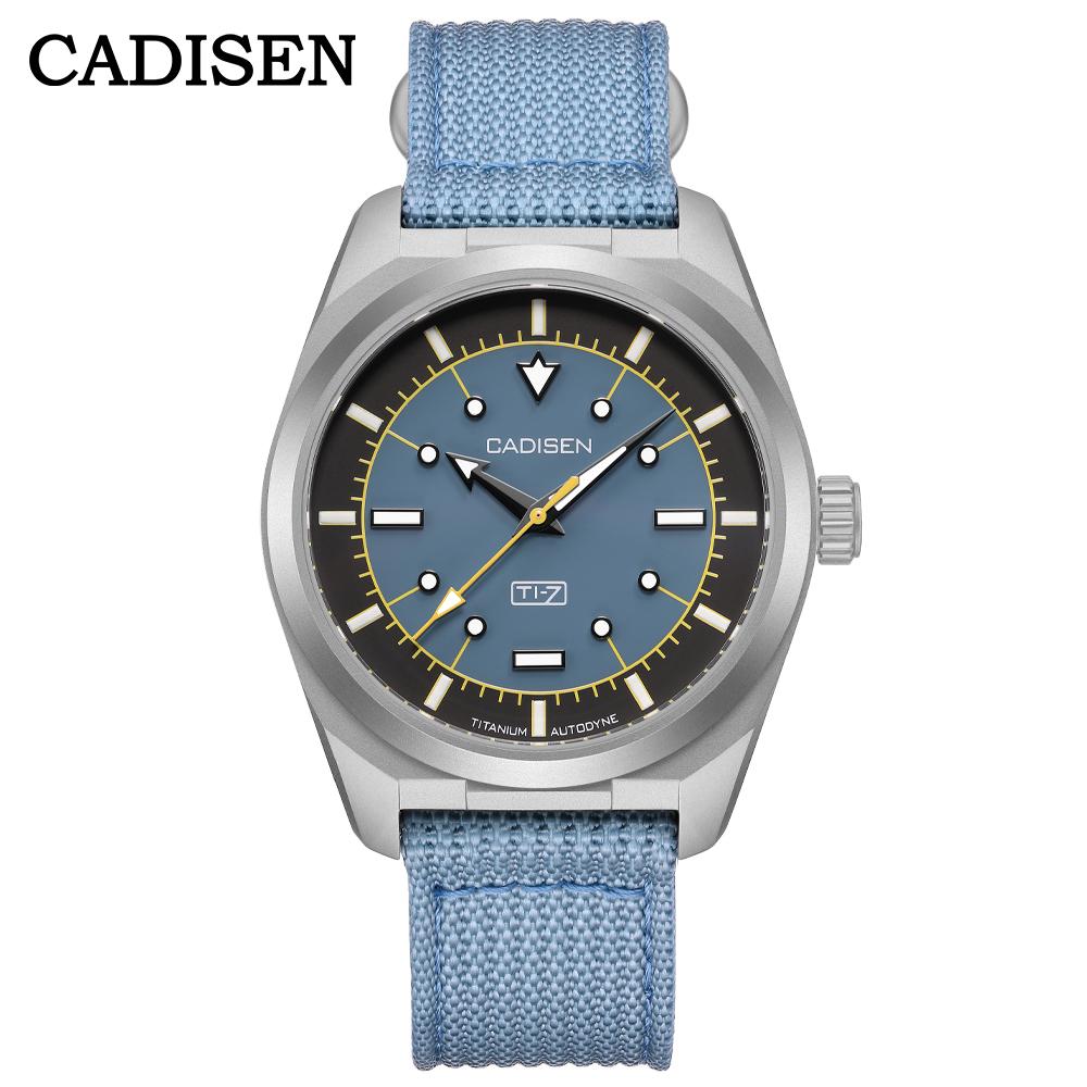 CADISEN TI-7 Autodyne Titanium Steel Automatic Mechanical Canvas Wristwatch Japan MIYOTA 8215 100M Waterproof Gift Man Watches