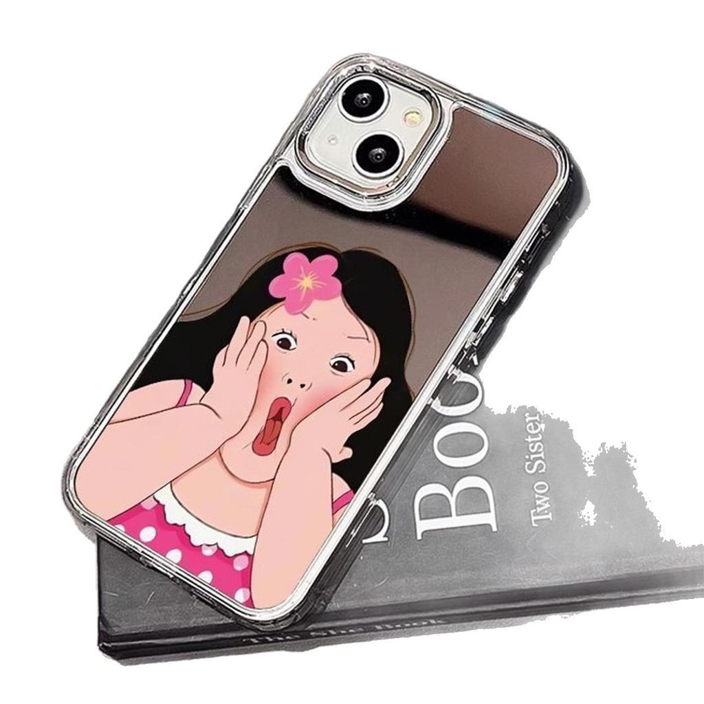 Zrcadlový materiál Pouzdro na mobilní telefon pro dívky Caseti Módní zrcadlové pouzdro na mobilní telefon s řetízkem pro Huawei Zrcadlové pouzdro