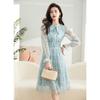 Iveni Fashion Puff Sleeve Floral Dress