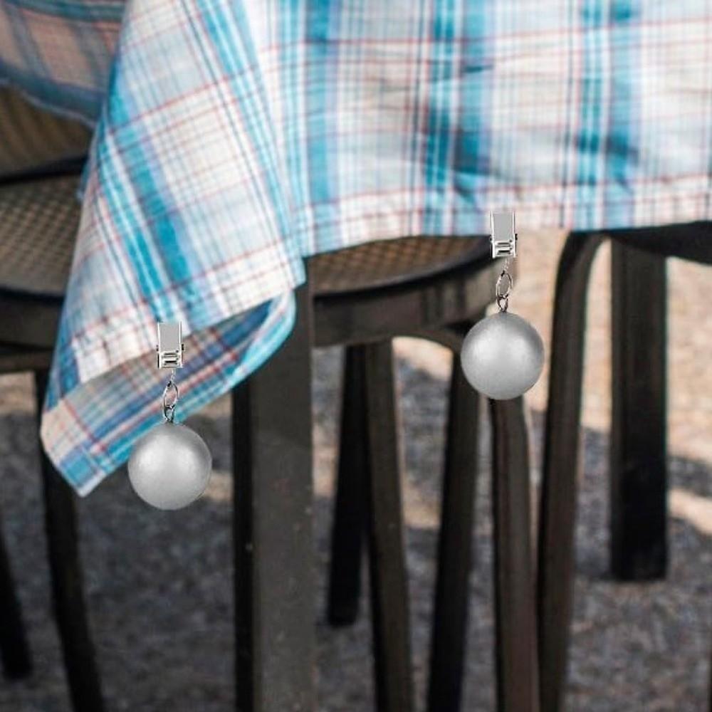 4Pcs Rust Proof Outdoor Curtain Anchors Heavy Duty Curtain Stabilizer Fixing Ball Clips Home Use