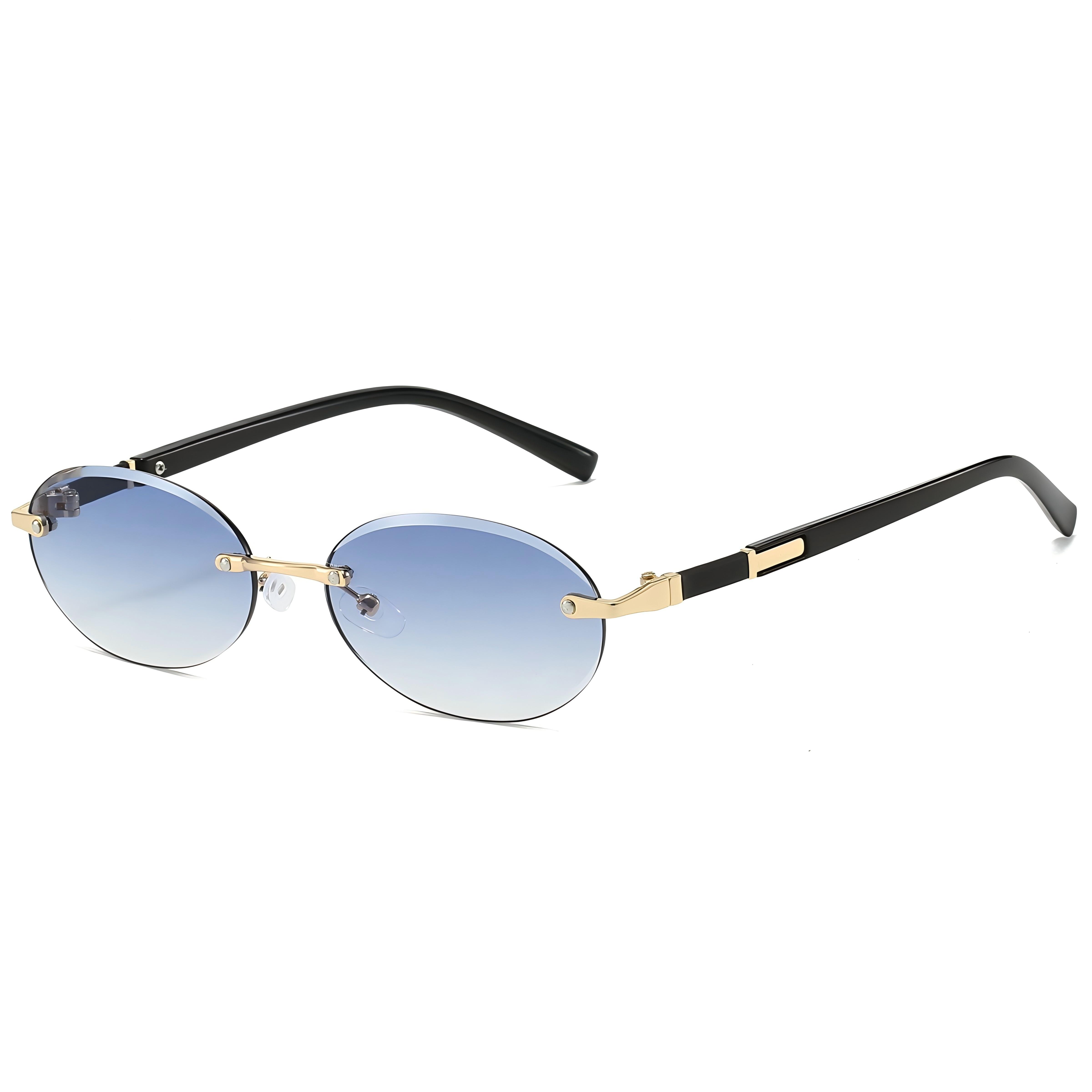 

Vintage Rimless Metal Shades Ins Brand Design Women s Vacation Beach Sunglasses New Fashion Driving Decor Sun Glasses gold frame