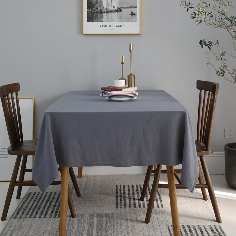 Mantel de algodón 100 % de color liso, manteles de color puro para mesa rectangular, para baby shower, fiestas de cocina, decoración navideña
