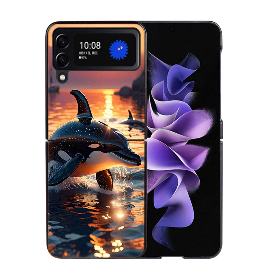 Facts About Killer Whales Phone Case For Samsung Z Flip 7 6 5G Galaxy Z Flip4 Z Flip5 Z Flip3 Coque Black Hard PC Shell Protecti