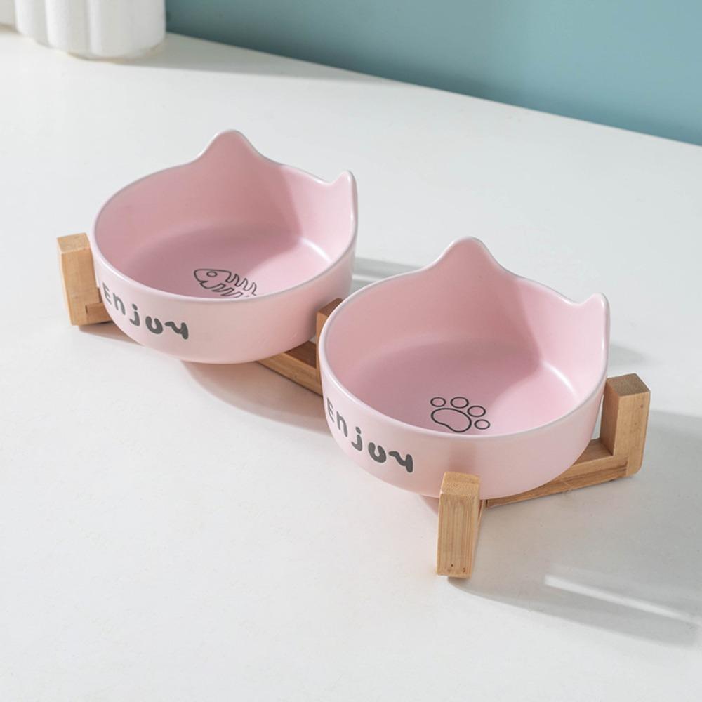 Set 1/2 buc Bol anti-alunecare pentru câine mic Design divizat Hrănitoare cu apă Pisică Câini mici Consumabile