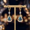 Women Jewelry Rhinestone Dangle Earrings Luxury Cat Eye Stone Earrings Water Drop Earrings  Party