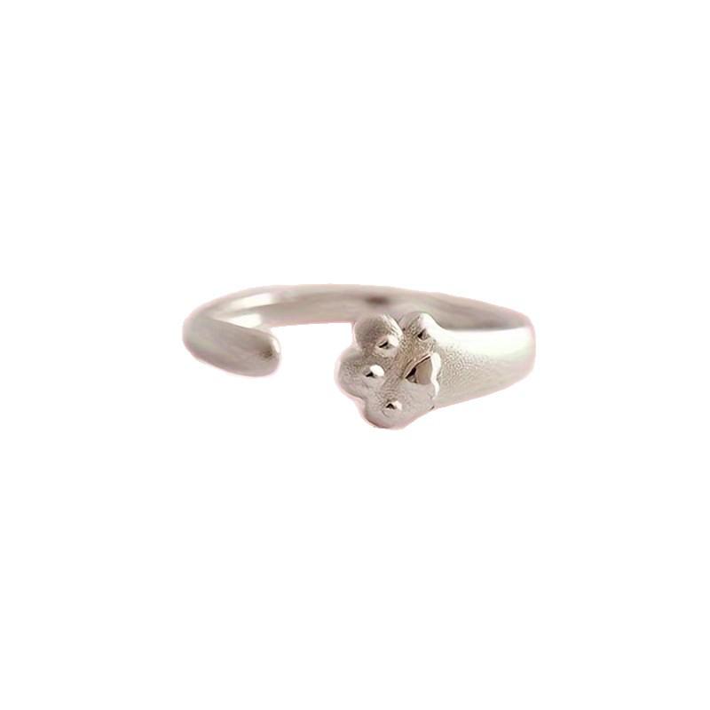Original Simple Cute Kitten Silver Ring for Japanese & Korean Trendsetter Students