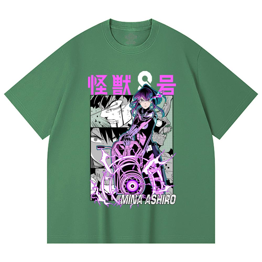 230 Gsm 100% Cotton Kaiju No 8 V15 Mina Print Unisex Heavy Cotton T Shirt
