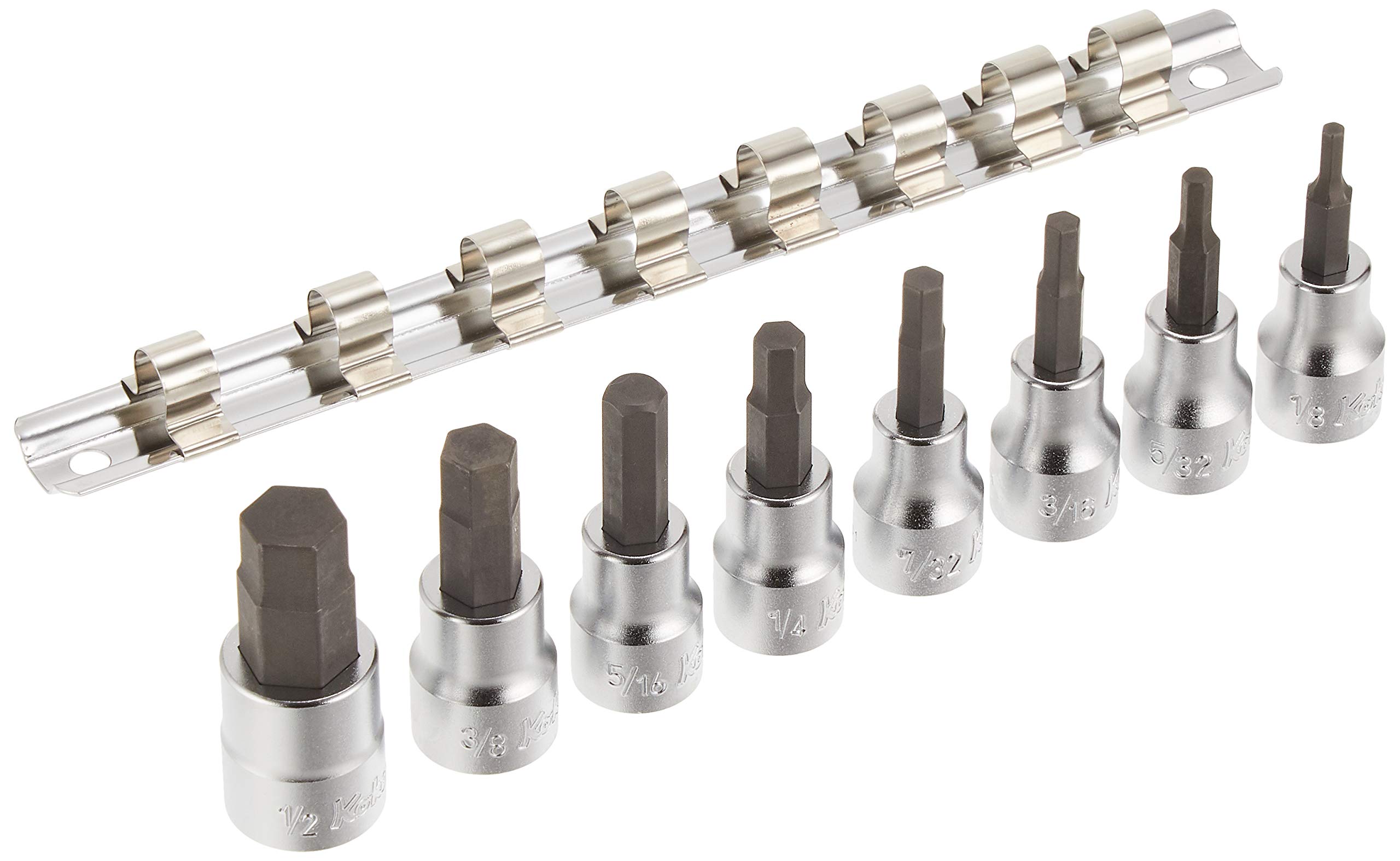 

Ko-ken RS3010A/8-L50 3/8 (9.5mm) sq. Hex Bit Socket Rail Set, Total Length 50mm, 8-Piece Set, RS3010A/8-L50