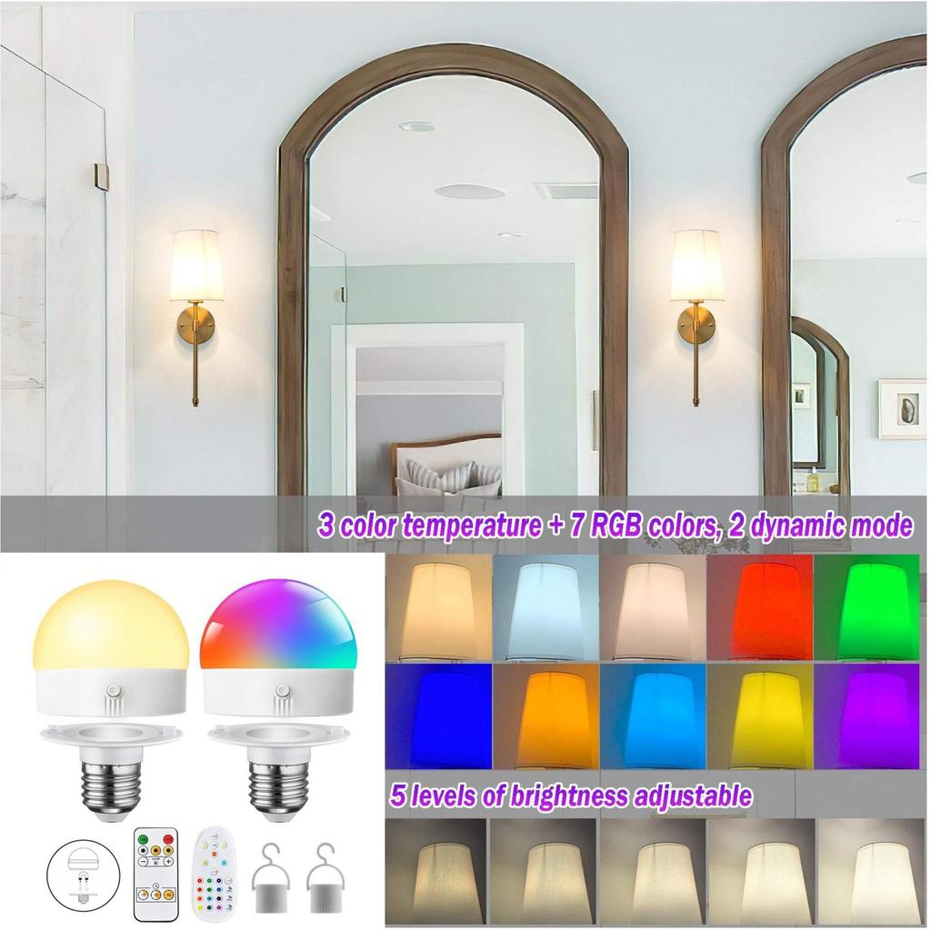 Nordic Wireless RGB Dimmable Ambiance Wall Lamp for Bedroom Sofa Stairs