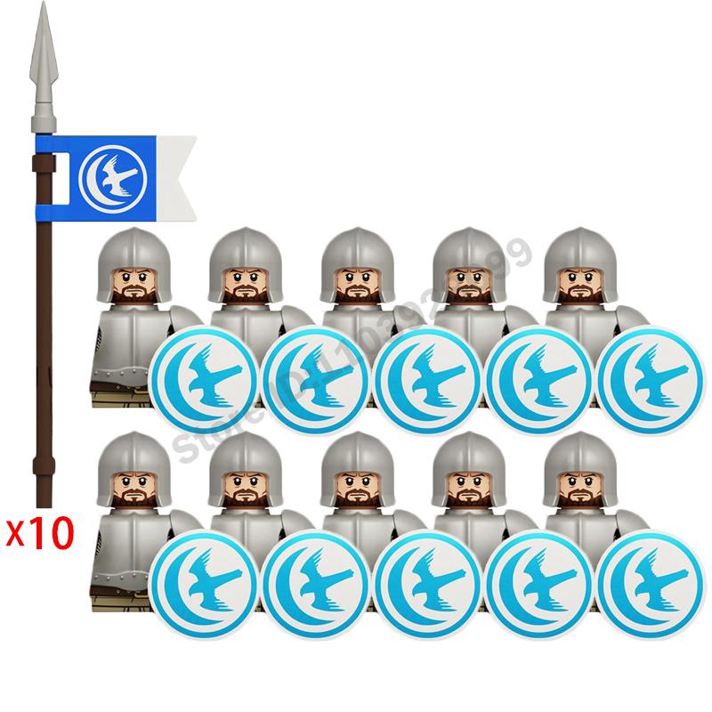 Mittelalterliche Actionfiguren Baustein Burg Miliz Tempelritter Römischer Infanteriesoldat Kreuzritter Spartaner Krieger Ziegelstein