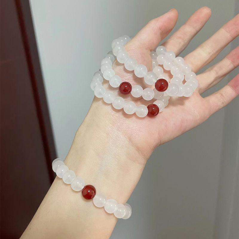 New Women's Mori Style Butterfly Glass Bracelet with Colorful Crackle Beads
