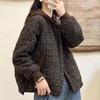 Casual Cotton Clothing Women's Winter Retro Plaid Hooded Fashion Loose Warm Comfortable Lightweight Cotton Clothing