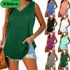 V Neck High Low Sleeveless Solid Color Tank Top For Women Stylish Women's Tops Casual Fashion Elegant Design Lightweight Comfortable Fit