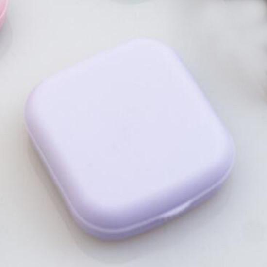 Macaron kolorowe etui na soczewki kontaktowe dziewczyna czarne fioletowe etui na soczewki kontaktowe z silikonową pęsetą mini kieszonkowe pudełko