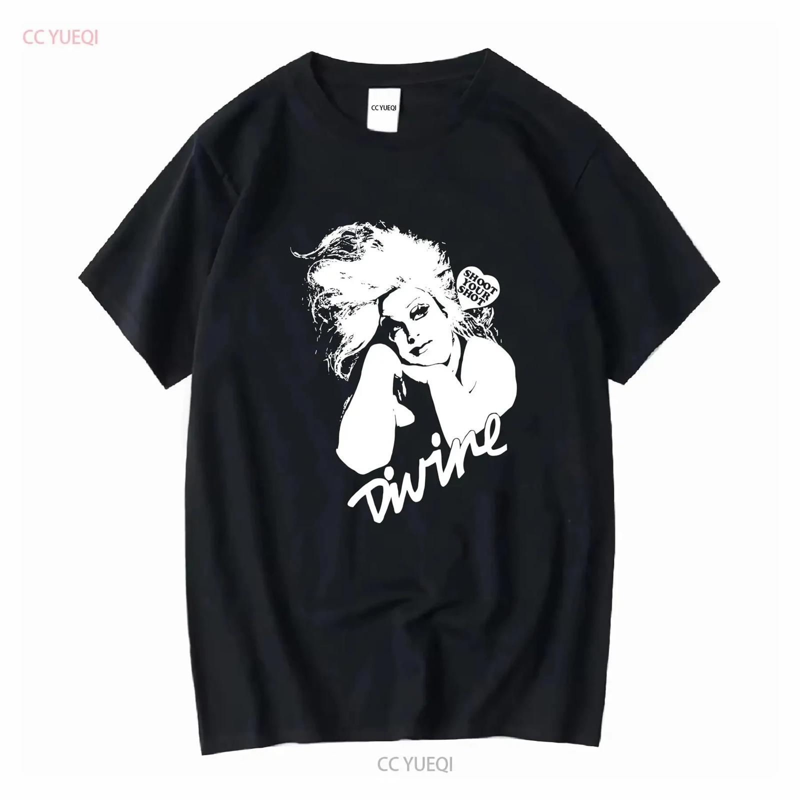 Divine Men s T Shirt Shoot your shot Drag Queen long or short sleeves vintage Washed graphic Unisex designer clothes homme XXXXXL разноцветный