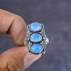 Natural Aqua Chalcedony Gemstone Handmade 925 Sterling Silver Ring Size 7 r7I94