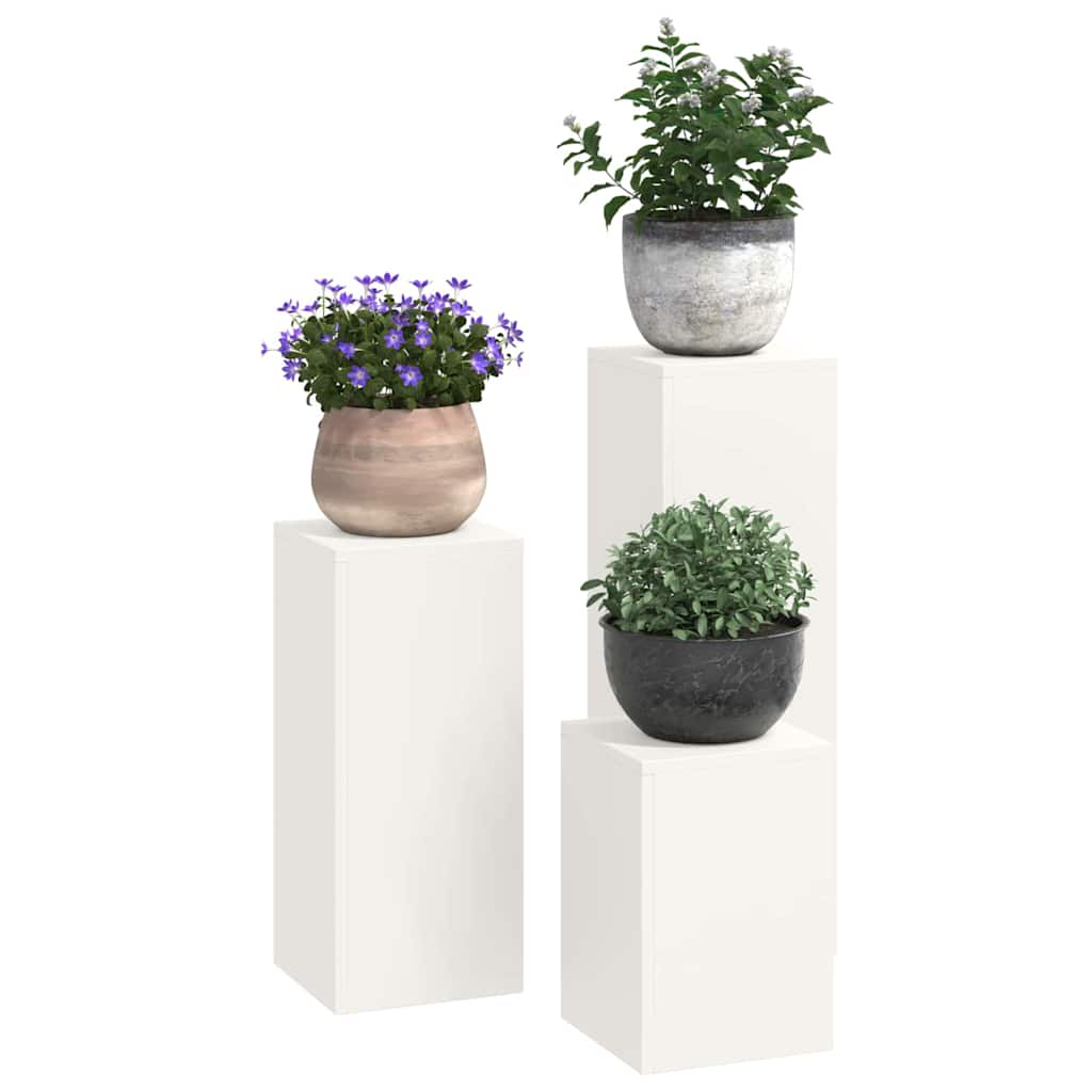 Plant Stand Set 3 Pcs White Steel