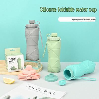 Stokta silikon katlanabilir su şişesi, dış mekan bardağı, yüksek sıcaklığa dayanıklı, taşınabilir ve saklaması kolay spor şişesi.