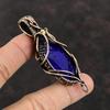Faceted Blue Sapphire Copper Pendant Wire Wrapped Pendant Genuine Gemstone Jewelry Handmade Pendant Copper Jewelry For Gift Healing Stone