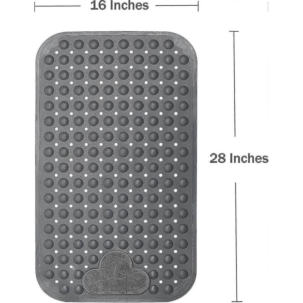 40cm*70cm Bath Mat Shower Mat Non-slip Bath Mat With Suction Cups Bath Mat For Bathtub Bathroom Mat Machine Washable (gray)