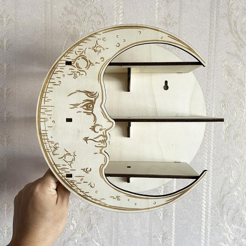 Neues Präsentationsregal, wandmontiertes, mehrfarbiges Aufbewahrungsregal, Schlafzimmer-Aufbewahrungsregal, Haushaltsgegenstände aus Holz