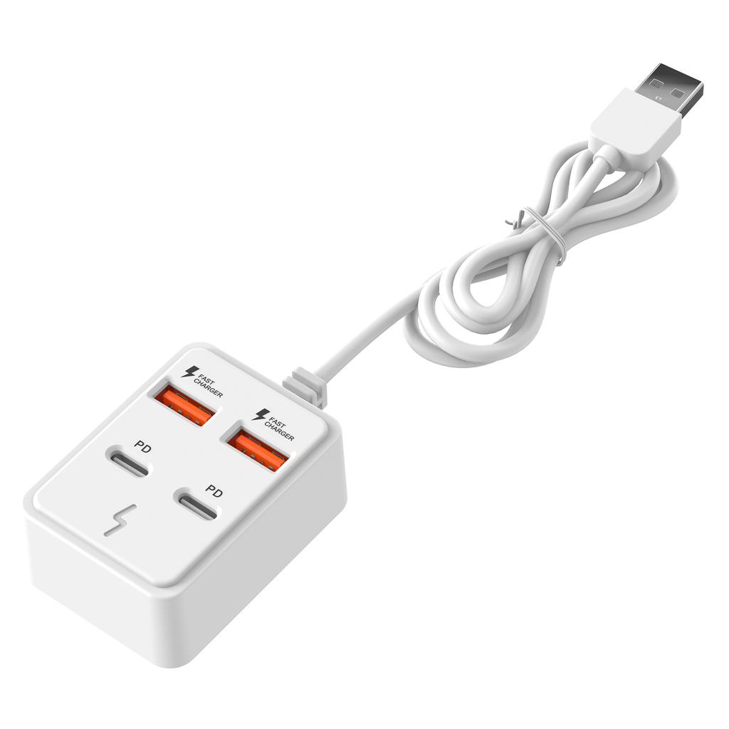 4/6-Port High-Speed USB Charging, Multi-Device Fast Charging , Tablets, and Phones, Desktop/Wall Plug Charger, Dual-Row Smart Allocation