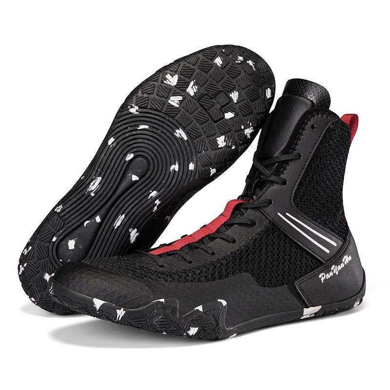 Boxing shoes Men s and women s wrestling shoes Sanda shoes High-top boots Competition shoes Professional sports shoes 39