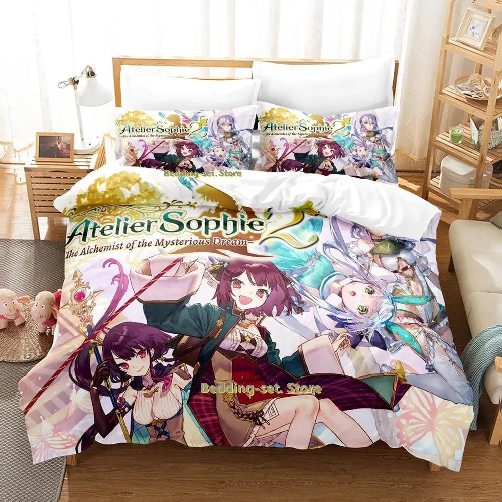 New Atelier Sophie Bedding Set Cartoon Anime three-piece set Adult Kid Bedroom Duvetcover Sets queen bedding set