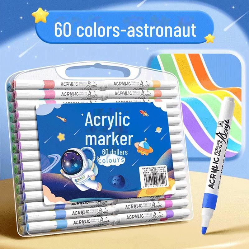 

Безопасный для детей, моющийся набор акриловых маркеров, 48 непрозрачных цветов, которые можно складывать друг на друга, для детского сада и начальной школы