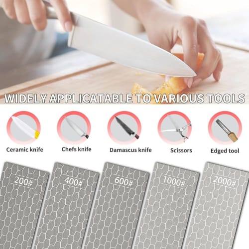 Lzcxszzm Diamond Grinding Wheel Set, Abrasive Discs with Honeycomb Surface Plates, Coarse to Extra Fine Grit, 200/400/600/1000/2000 Grit