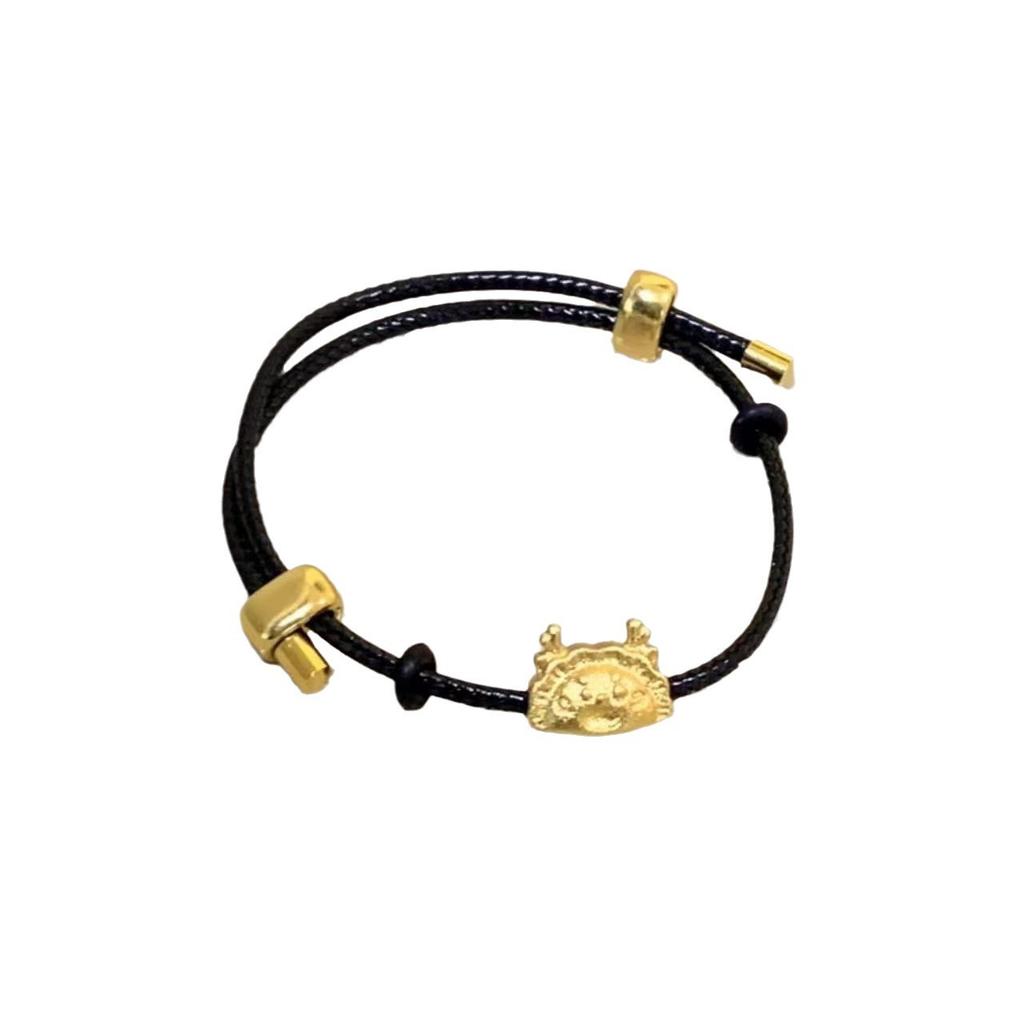2024 Fashion Summer Womens Black Dragon Bracelet With Red Rope And Lucky Charm