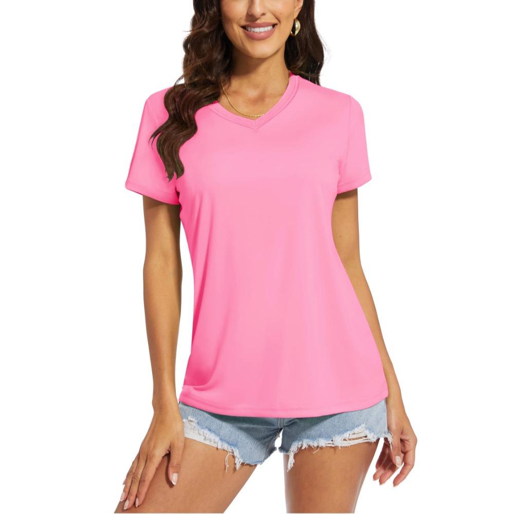

TACVASEN UPF 50+ Summer Short Sleeve V-Neck T-shirts Womens Sun Protection T-shirts Quick Dry Hiking Running Tee Shirts Tops 3XL