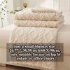 Luxury Plush Fleece Blanket, Ultra Soft Warm Light Beige Throw for Bed & Couch, Cozy French Style Bedding, Machine Washable