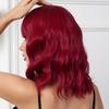 Premium Synthetic Wavy Wigs for Women Long Curly Wig with Bang Medium Water Wave Wig Wine Red Hair Auburn Wig Cosplay Drag Queen