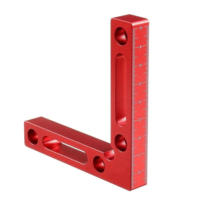 2pc 90 Degree Positioning Square Right Angle Clamp Aluminum L Block W/ Scale Woodworking Clamp Tool for Picture Frame Box Drawe