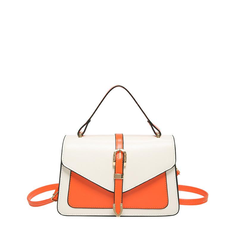 

Маленькая женская сумка лето 2024 новая модная портативная сумка-мессенджер контрастного цвета сращивание универсальная маленькая квадратная сумка через плечо оранжевый