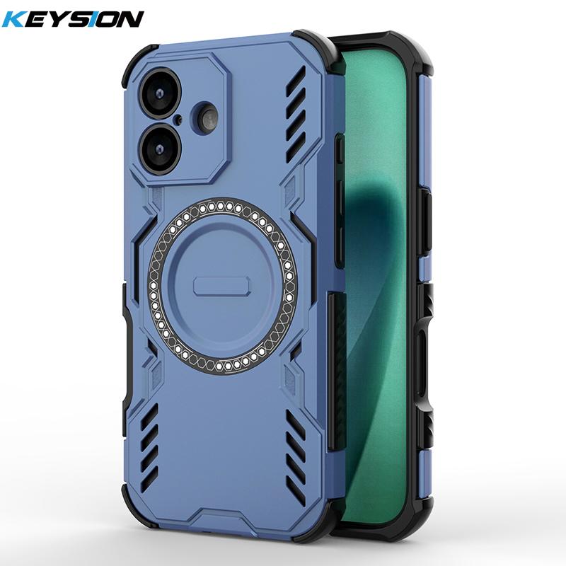 KEYSION Hollow Heat Dissipation Case for MagSafe for iPhone Air Silicone+PC Magnetic Cooling Shockproof Phone Cover for iPhone 17