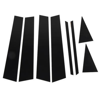 8 st Exteriör Fönsterstolpe Skydd Glanssvart B-stolpe Klistermärke Fönsterlist Dörrlist för Bil