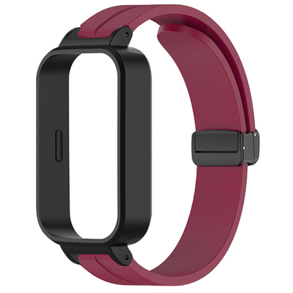 For Xiaomi Smart Band 9 Active/Redmi Band 3 Silicone Watch Band Magnetic Folding Buckle Wrist Strap