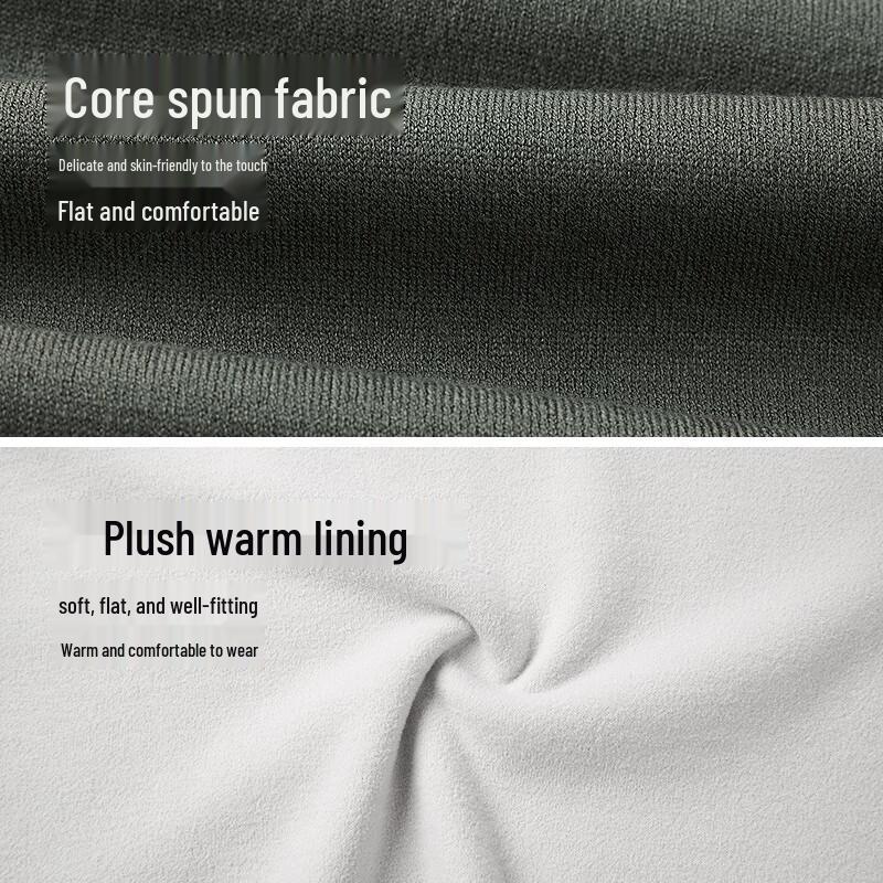 HLA Men's Fleece-Lined Core-Spun Round Neck Slim Sweater