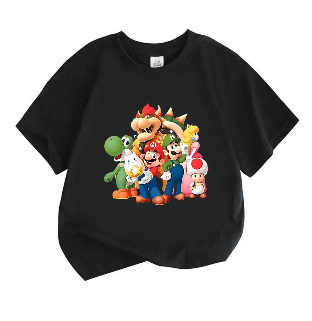 Cartoon Game Characters Print Kids T Shirt 100% Cotton Crew Neck Short Sleeve Unisex Boys Girls Casual Soft Comfortable Tee Tops for Daily Wear Summer