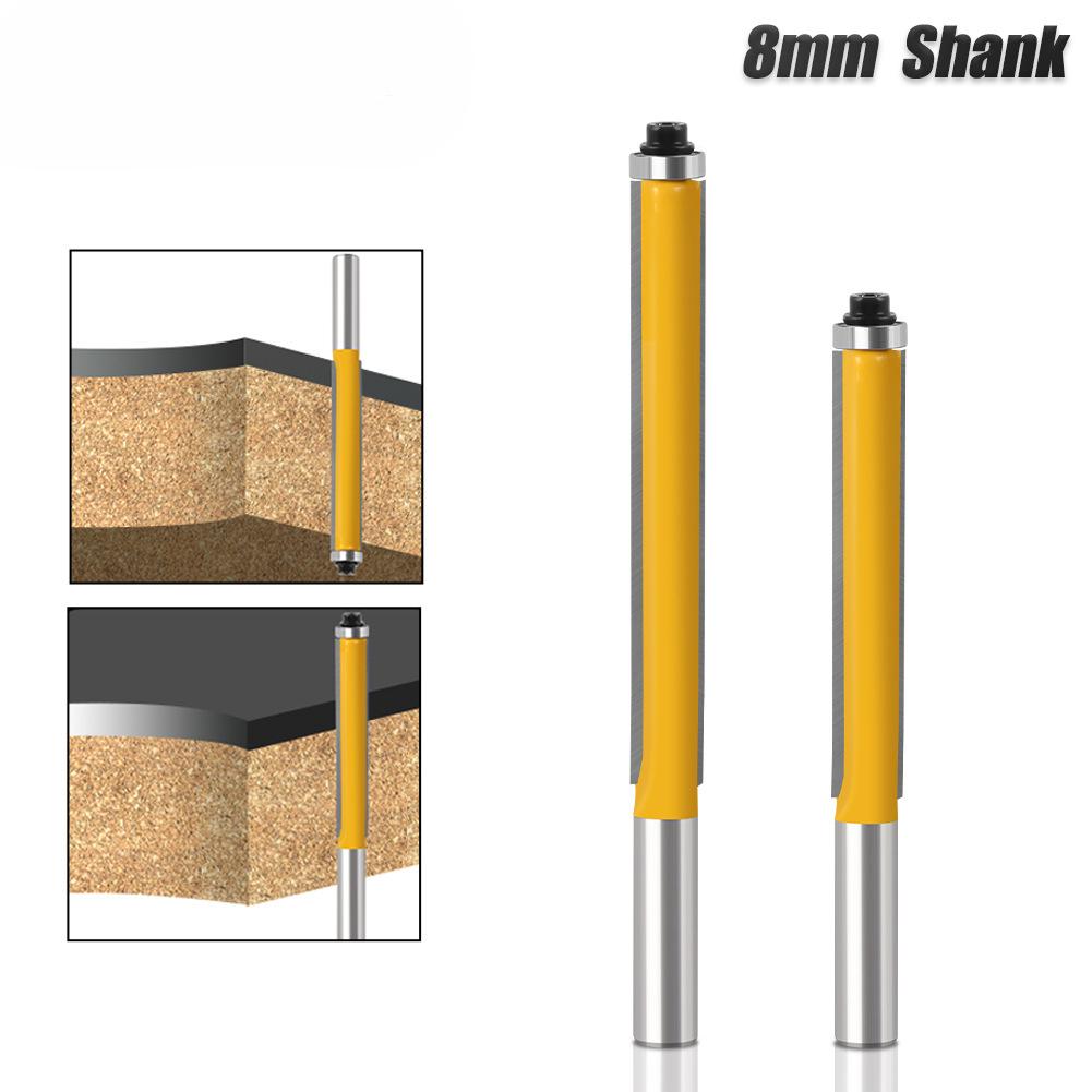 Extended Trimming Knife with Bearing Trimming Knife Double Blade Straight Knife Woodworking Milling Cutter Edge Trimming Machine Knife Head