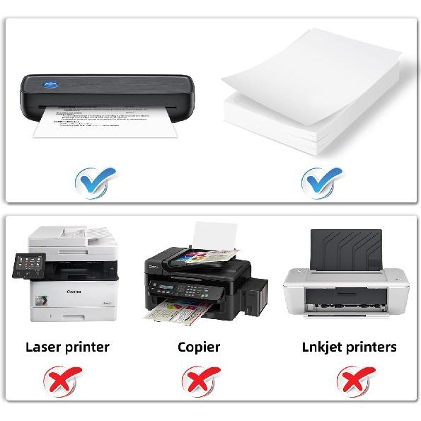 Thermal Printer Paper 8.5 x 11 Inch(200 Sheets), Compatible with A80/A81 Thermal Portable Printer, Automatic Folded Printing Paper feed