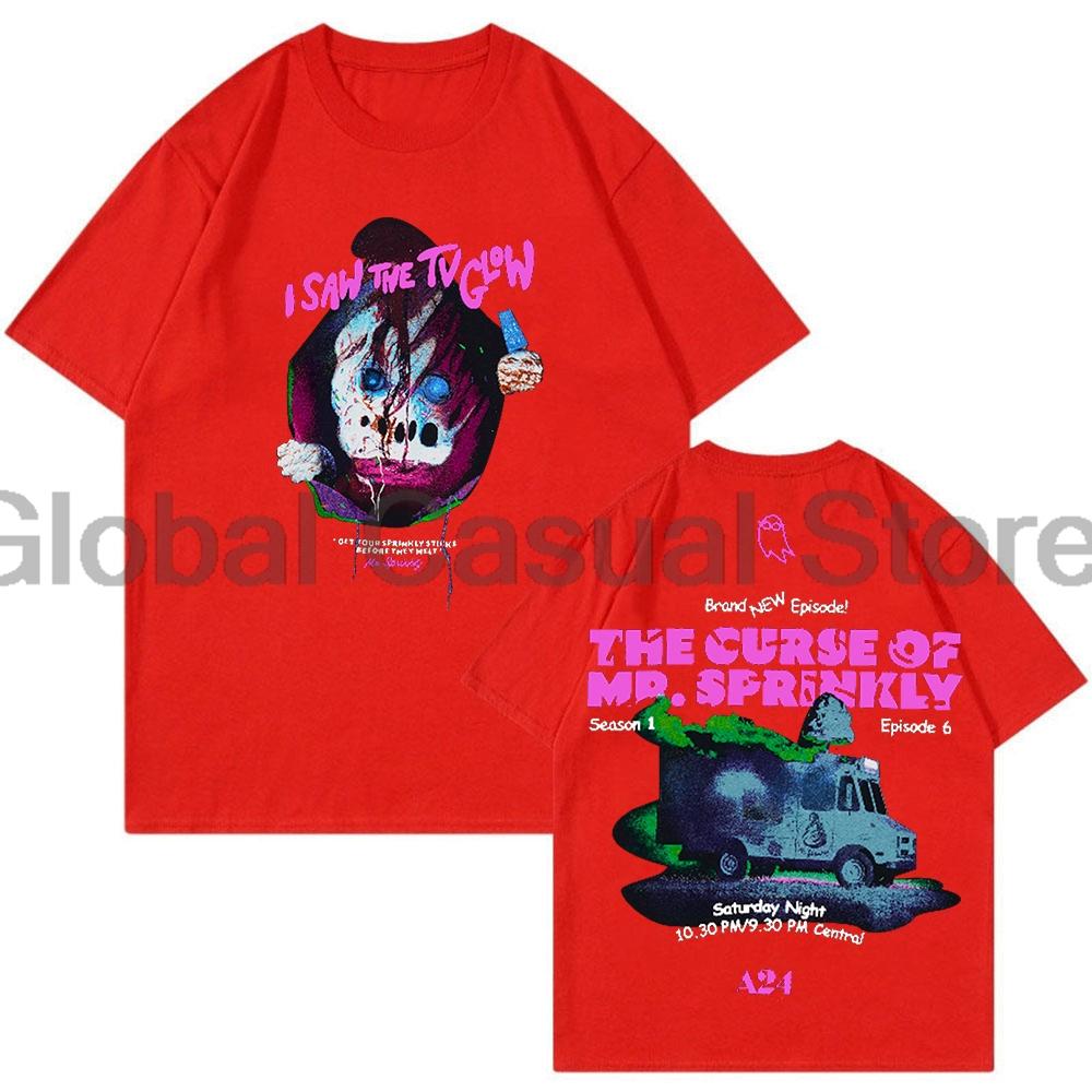 

I Saw the TV Glow Movie Tshirt 2024 New Logo Crewneck Short Sleeve Tee Women Unisex Streetwear Tops Funny Clothes S