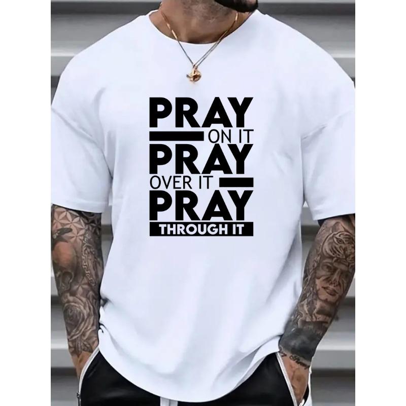 Europäische Größe Herren Grafikdruck T-Shirt, Lässiges Bequemes Rundhals Kurzarm T-Shirt Für Sommer Outdoor, Herrenbekleidung